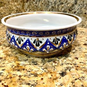 NWT FENIX LIMITED EDITION HAND MADE 24K PLATED GOLD SALAD BOWL FRUIT BOWL